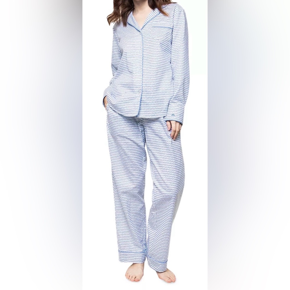 Women's Blue Patterned Pajama Set